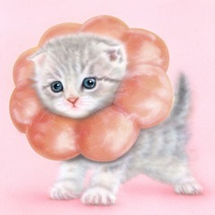 子猫の絵：ポンデニャイオン：さくら（ポンデにゃんこ／ポンデ桜猫）