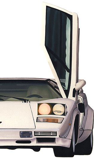 車／スーパーカーの絵：Lamborghini Countach